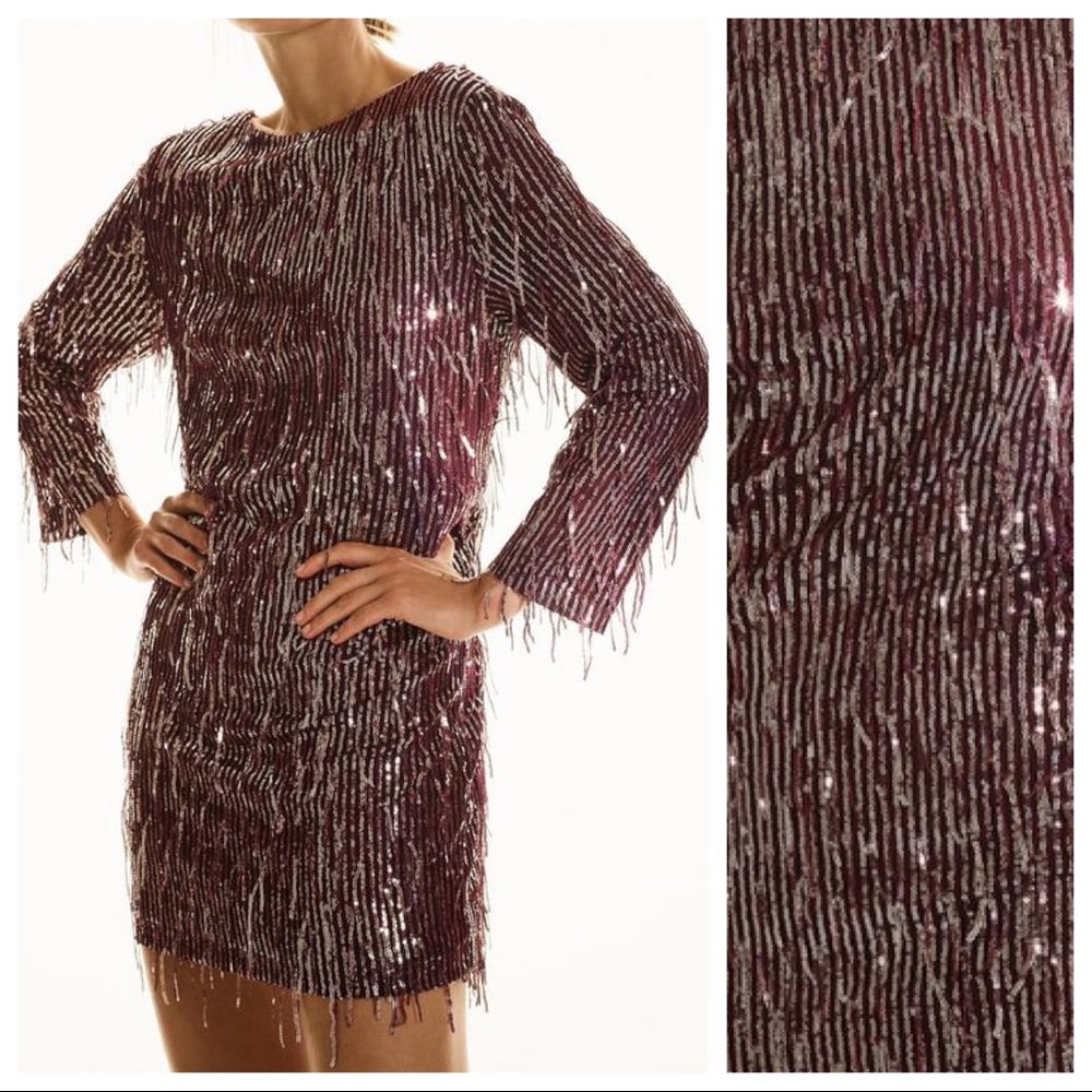ZARA FRINGED SEQUIN‎ DRESS